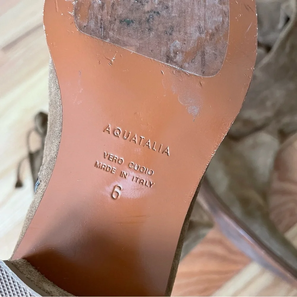 Aquatalia Walnut Brown Suede Lisandra Over The Knee Thigh High Waterproof Boot 6